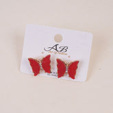 Woman's Casual Earring Butterfly Design Red